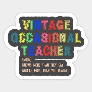 Vintage Occasional Teacher Sticker